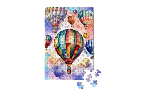 Hot Air Balloons Mini Jigsaw Puzzle 150 Pieces Portable Pocket Size 4x6 Inches When Complete Cute Travel Puzzle Unique Gift Idea for Adults
