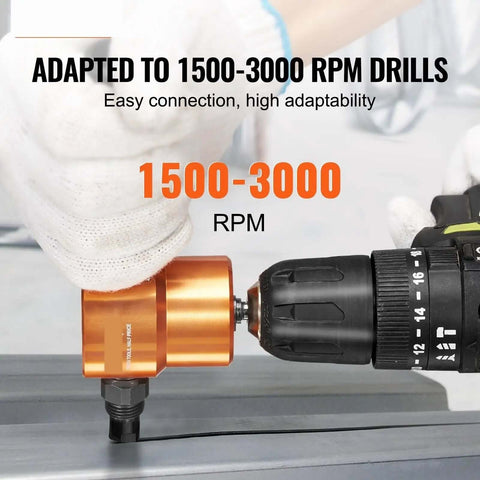 Double Head Sheet Metal Nibbler Cutter Drill Attachment With 360 Degree Cutting adapted to 1500-3000 RPM drills