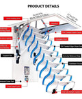 Smooth As Butter Electric Attic Pull Down Ladder Featuring Ace Smart Remote Telescopic Loft Stairs detailed view of components and features.