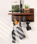 Wall Mounted Key Holder And Hangers With Five Key Hooks No Fuss Wooden Mail Rack Organizer With Shelf Rustic Home Decor