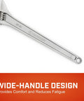 Adjustable Tapered Handle Wrench With Hex Jaw Design For Secure Grip, Ergonomic Comfort, And Precise Tightening, 15 Inch Length