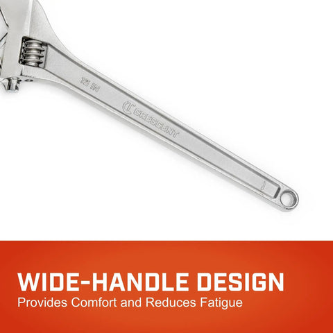 Adjustable Tapered Handle Wrench With Hex Jaw Design For Secure Grip, Ergonomic Comfort, And Precise Tightening, 15 Inch Length