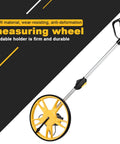 WALFRONT Measuring Wheel Wheel Measurement Roller, Foldable Handle with yellow wheel and durable grip for accurate measuring.