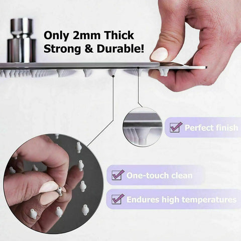 16 Inch Square Rain Shower Head High Pressure Waterfall Design In 304 Stainless Steel Brushed Nickel Ultra Thin Panel features