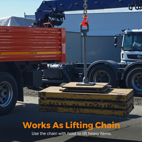 Three Eighth Inch Twenty Foot Tow Chain With Grab Hooks Grade 80 Heavy Duty Safety Chain For Trucks Cars And Trailers 7100 Lb Working Load Log Chain For Towing Recovery And Binder Recovery