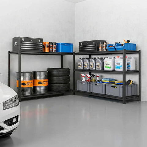 Top Notch Five Tier Garage Shelving Rack With Adjustable Steel Utility Shelf Holding 3000 Lbs Built Tough Frame Perfect For Workshop Warehouse Basement Tool And Gear Storage