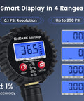 All In One Digital Tire Pressure Gauge With Inflator Kit 250 Psi Air Compressor Attachment Inflation Gun display