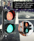 100mm Traffic Light Red Green LED Stop And Go Lamp With PC Housing IP65 Waterproof Industrial Warning Light in urban setting