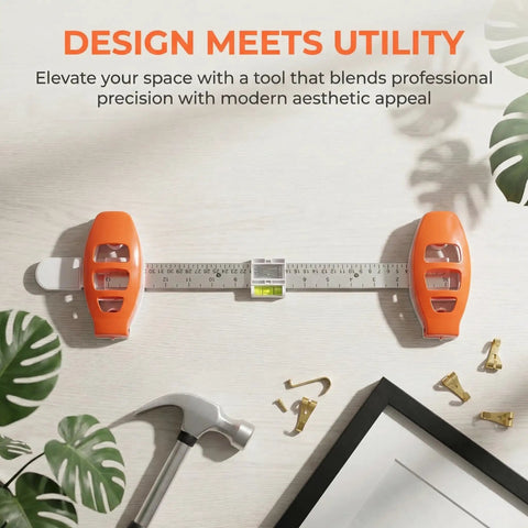 Picture Hanging Level Tool And Frame Positioning Ruler With Built In Bubble Level For Dead On Accuracy Sturdy Abs Wall Decor Alignment Guide That Takes All The Guesswork Out Of Hanging Heavy Frames And Gallery Walls