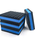 Heavy Duty Blue EVA Anti Vibration Pad Set For HVAC Systems And Appliances, Four Pack, 4 Inch Square 7 Eighths Inch Thick, Reduces Noise For Air Conditioners, Compressors And Treadmills, 60 PSI Max Load Per Pad Up To 960 Lbs