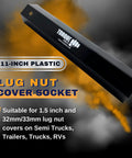Beefy Heavy Duty Lug Nut Cover Remover Socket 33 mm For Semi Trucks 11 Inch Length