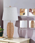 Crystal Glass Table Lamp With Dual USB Charging Ports, Touch Sensor Dimmer, Gold Finish, Elegant Crystal Shade on table