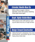 Pro Marker Holder With Graphite Lead And Built In Sharpener For Real Work, showcasing needle nose tip and metal barrel