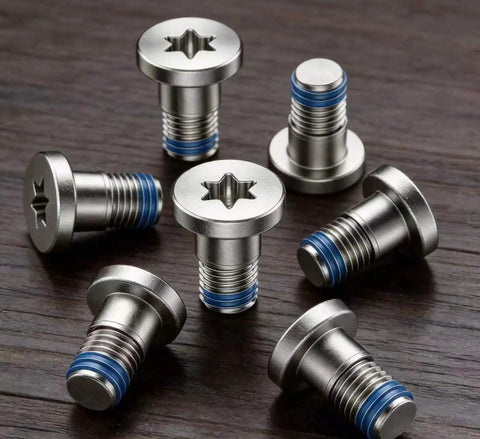 Straightup Replacement Screw Kit For Ray Ban Meta And Oakley Meta Smart Glasses Temple Hinge Repair Gen 1 Gen 2 screws arranged on wooden surface.