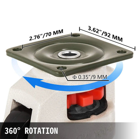 Heavy Duty Self Leveling Casters Set Of 4 Smooth Rolling 2.5 Inch Wheels With 3300 Lb Load Capacity Built Tough For Workbenches And Garage Tool Racks With 360 Swivel Plates And Easy Twist Lock Handles