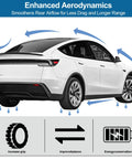 Sleek Rear Trunk Spoiler Tail Wing For Tesla Model Y Juniper 2025 2026 No Drill Install shown enhancing aerodynamics.