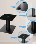 Universal Desktop Speaker Stands 7.9 By 6.5 Inch Pair For Bookshelf And Desktop Speakers, non-slip pads details