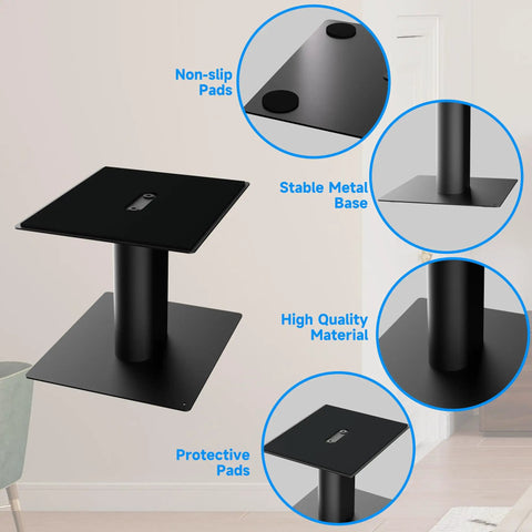 Universal Desktop Speaker Stands 7.9 By 6.5 Inch Pair For Bookshelf And Desktop Speakers, non-slip pads details