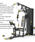 All In One 160Lb Home Gym System for Full Body Workouts with labeled components for multifunctional training at home.