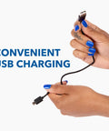 Hands holding USB cable for Pet Nail Grinder And Trimmer Kit Cordless And Rechargeable For Dogs Cats And Small Animals Safe Gentle At Home Grooming Tool