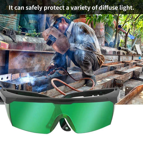 Green Laser Safety Glasses 2 Pack For UV And Infrared Protection With Adjustable Frames Laser Engraving Goggles in workshop scene