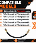 Compatible models for Beefed Up Flex Drain Oil Hose For FR730V FR691V Engines And Kubota Z412 Z122R Toro Z400 series