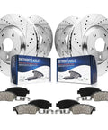 Front 13.6 Inch Drilled Slotted Rotors And Rear 12.6 Inch Drilled Slotted Rotors Brake Kit With Ceramic Pads For Chrysler 300