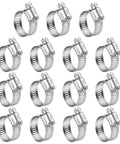 Stainless Steel Hose Clamps 15 Pack With Worm Gear Drive SAE 20 For Automotive Plumbing And Marine Use Clamp Range 3/4 To 1-3/4 Inches