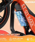 Kids Electric Bike With 350W Motor 36V 7.8Ah Battery Zippy Up To 15.5 MPH, 15 Mile Range, 16 Inch Pneumatic Tires, Off Road Balance Bike For Ages 6 And Up, Youth All Terrain Electric Bicycle close-up of frame battery and rear wheel