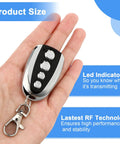 Hand holding 12 Pack Dope Universal Gate Remote Control 433.92 MHz Opener Duplicator Key Fob Kit For Garage Doors, black and silver