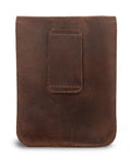 Full Grain Leather Holster Pouch Belt Clip Wallet Bag For Coins Change Headphones And Small Personal Items Handcrafted Durable Waist Pack In Bourbon Brown Durable Everyday Carry Belt Pouch For Travel Hiking Camping And Daily Use back view