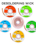 10 Pack Pro Grade No Clean Solder Wick Desoldering Braid With Flux For PCB Repairs, Great For DIYers, various widths and colors