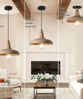 Farmhouse Wood Pendant Light For Kitchen Island And Dining Room, Handcrafted Wooden Hanging Fixture, adjustable heights