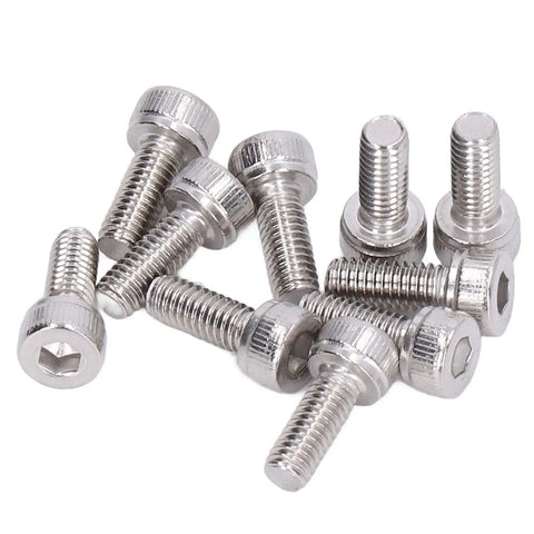 Badass 100 Piece Hex Socket Head Cap Screws And Galvanized Steel Fastener Kit With M4x0 7mm Thread showing M4 screws stacked.