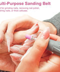 Using 190 Piece Nail Drill Sanding Bands And Drill Bits Kit With 80 120 180 And 240 Grits on acrylic nails