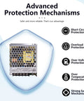 Heavy Duty Industrial Power Supply Serving Smooth Five Volt Ten Amp Dc Juice For Automation Led Arrays And Telecom Racks With Universal Vac Input Built Like A Tank For Non Stop Factory Shifts with advanced protection features.