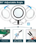 360° adjustable Helping Hands Soldering Station Workbench Ready Pro Grade With 3X Magnifying Glass And Dimmable LED Flexible 4 Arm