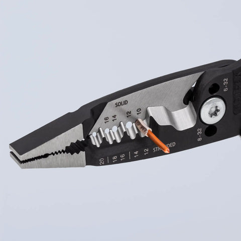 Close-up of forged wire cutter from Two Piece Electrical Tool Set Featuring High Leverage Lineman's Pliers And Forged Wire Cutter