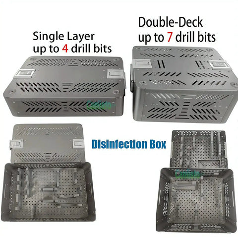 Disinfection Box for Killer Performance Veterinary Orthopedic Drill And Saw Attachment Featuring Hella Accurate Micro Mechanics.