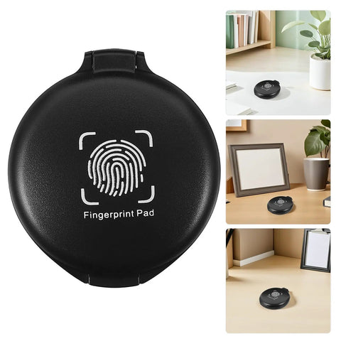 Straight Up Slick Mini Finger Print Ink Pads Set Of Two Quick Drying Black Stamp Supplies featuring smooth absorbent foam on desk.