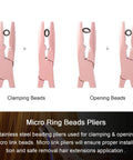 Micro Bead Hair Extensions Kit With Stainless Steel Pliers Pulling Hook And Beads Device Hot Pink For Easy Secure Micro Link Attachments A Complete Bead Tool Set For Quick Natural Looking Extensions, pink pliers clamping beads