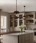 Dope Rustic Farmhouse Pendant Light With Wood And Metal Cage One Light Adjustable Chains Industrial Mini Pendant Ceiling Fixture For Kitchen Island Cafe Bar Black over kitchen island