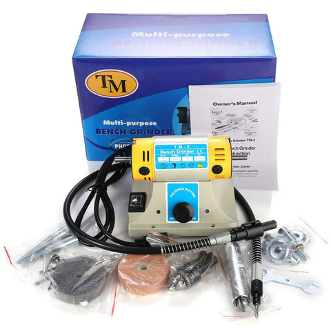 Jewelry Polishing Bench Buffer Machine 110V 350W TM2 Polisher Lathe and accessories in packaging