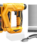 Cordless 3 In 1 Brad Nailer And Narrow Crown Stapler Compatible With Dewalt 20V Battery Platform with staples and cutter.