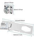 Diagram of Heavy Duty Keyed Hasp Locks With Screws 4 Inch Safety Hasp With Lock Metal Twist Knob Keyed Locking Hasp Set Silver Finish