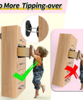 Child using Heavy Duty Anti Tip Furniture Anchors Six Pack Kid Safe Wall Straps For Dresser Stability Earthquake Wall Mount Hardware Home Peace Of Mind Security Kit Black