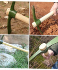 Steel Gardening Pickaxe Handle Digging Tool For Vegetable Farming And Outdoor Yard Work Durable Garden Hoe in use