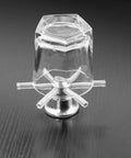 Slick No Sweat Portable Pitcher Rinser For Home Bars And Restaurants Heavy Duty Stainless Steel Splash Cup Washer with clear vessel.