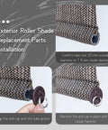 Installation steps of Heavy Duty Bungee Kit With End Cap For Indoor And Outdoor Sunshades And Roller Blinds, Universal Replacement Accessories.