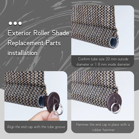 Installation steps of Heavy Duty Bungee Kit With End Cap For Indoor And Outdoor Sunshades And Roller Blinds, Universal Replacement Accessories.